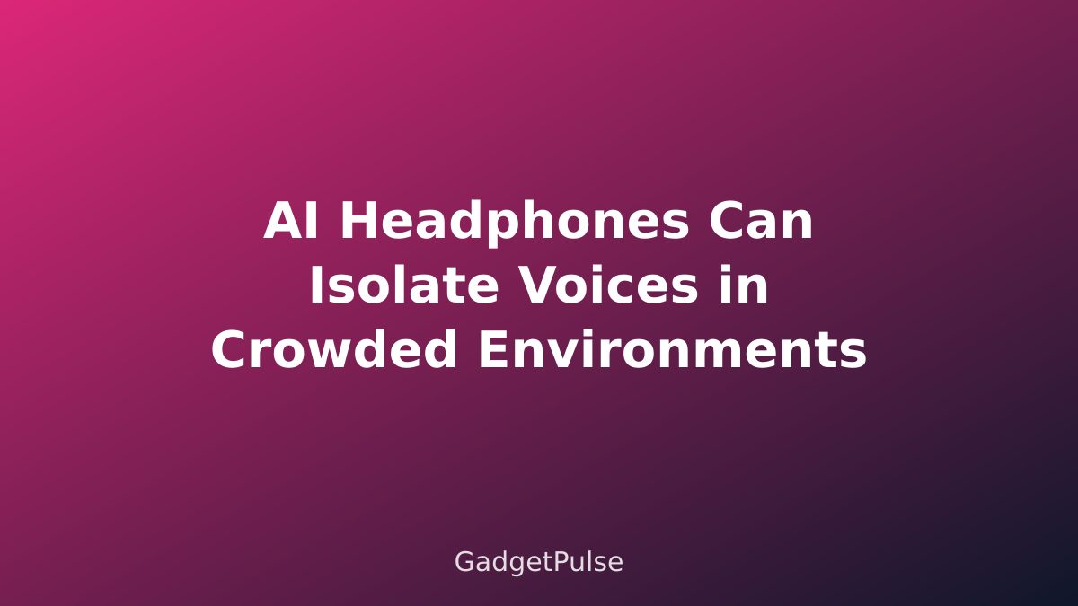 AI Headphones Can Isolate Voices in Crowded Environments