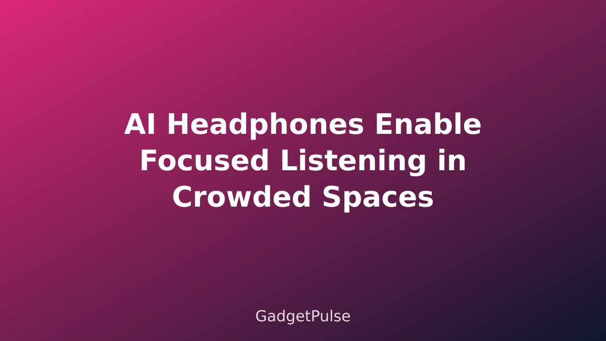 AI Headphones Enable Focused Listening in Crowded Spaces