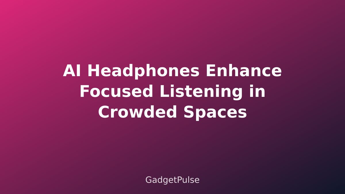 AI Headphones Enhance Focused Listening in Crowded Spaces