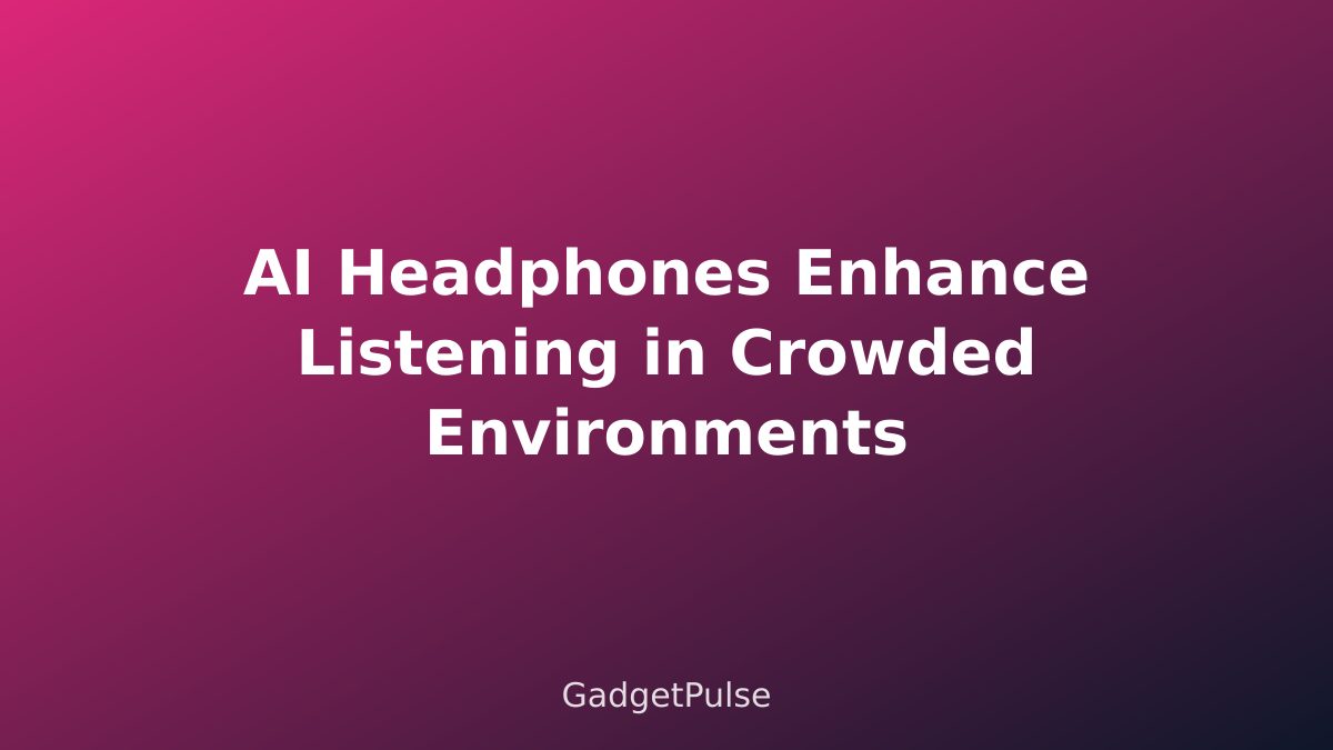 AI Headphones Enhance Listening in Crowded Environments