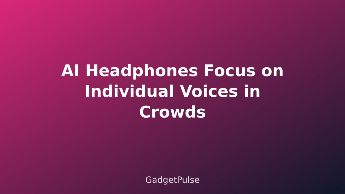 AI Headphones Focus on Individual Voices in Crowds