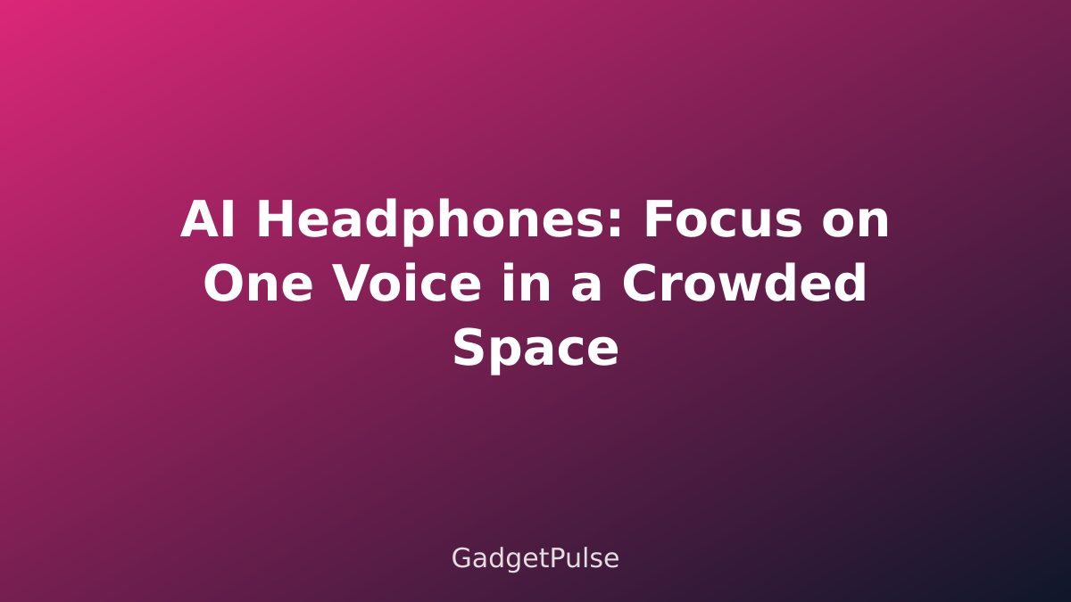 AI Headphones: Focus on One Voice in a Crowded Space