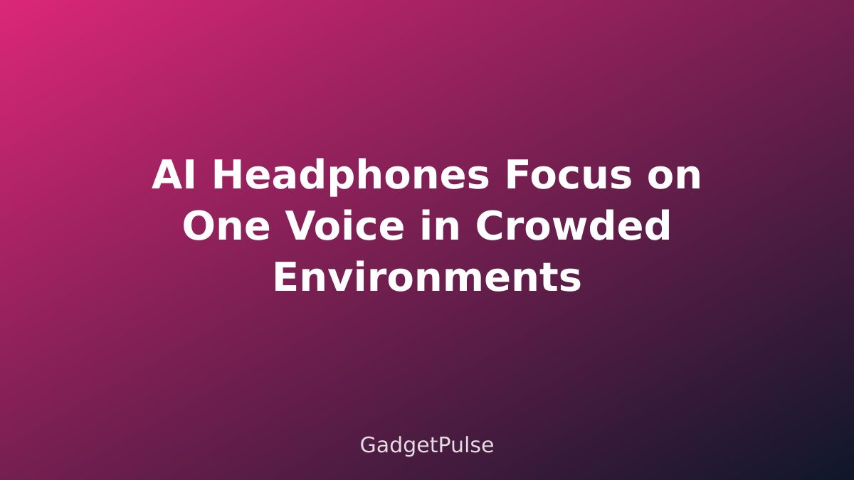 AI Headphones Focus on One Voice in Crowded Environments
