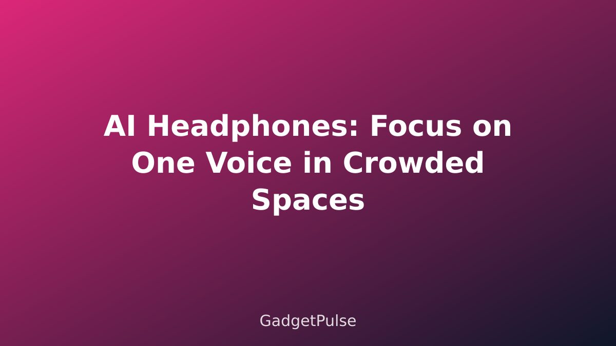 AI Headphones: Focus on One Voice in Crowded Spaces