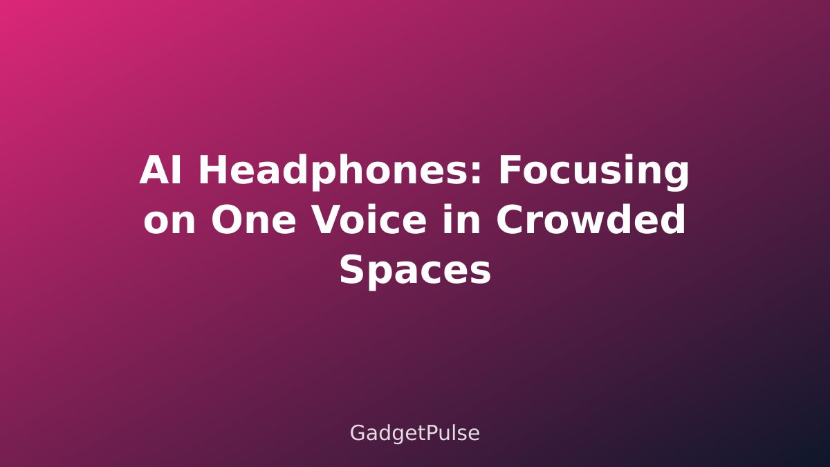 AI Headphones: Focusing on One Voice in Crowded Spaces
