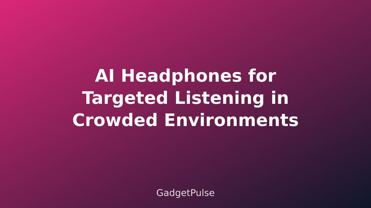 AI Headphones for Targeted Listening in Crowded Environments