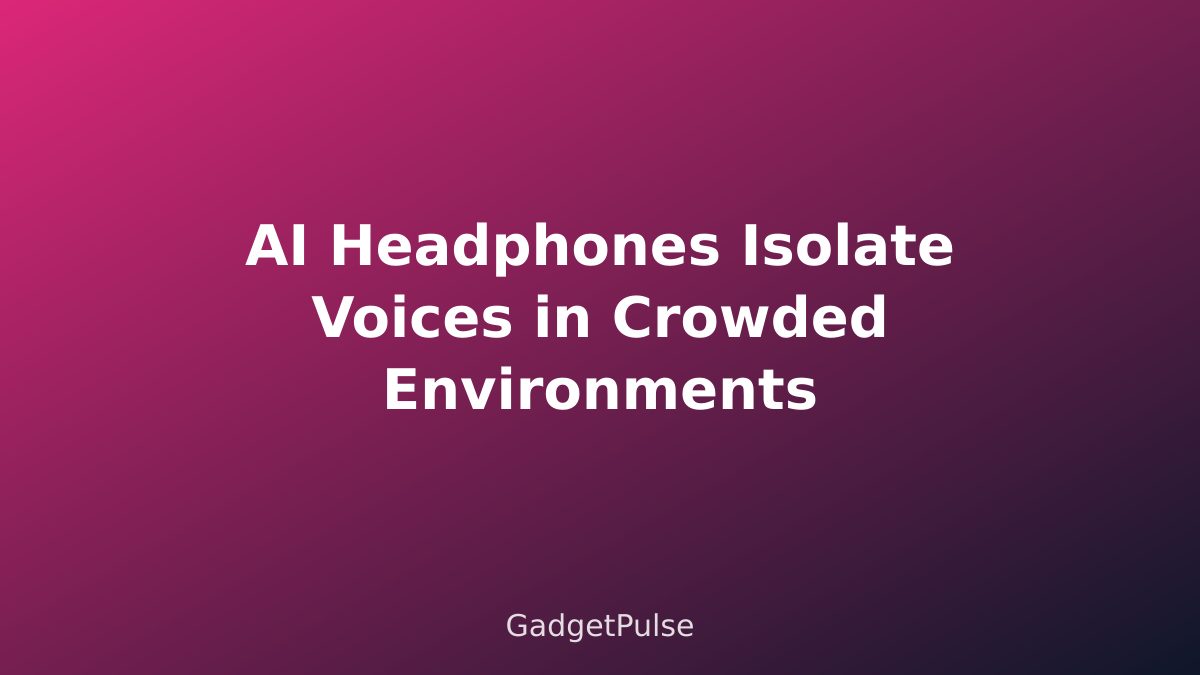 AI Headphones Isolate Voices in Crowded Environments