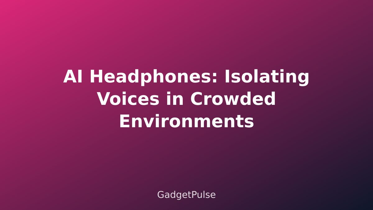 AI Headphones: Isolating Voices in Crowded Environments