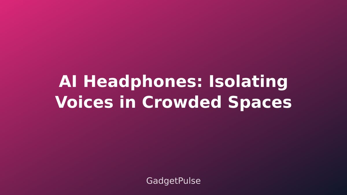 AI Headphones: Isolating Voices in Crowded Spaces