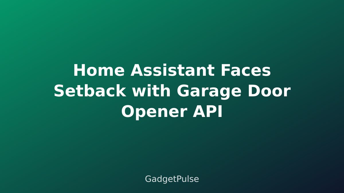 Home Assistant Faces Setback with Garage Door Opener API