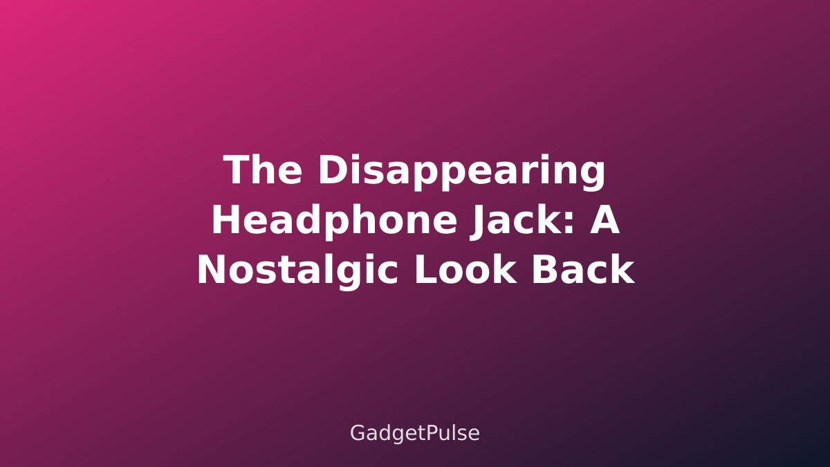 The Disappearing Headphone Jack: A Nostalgic Look Back