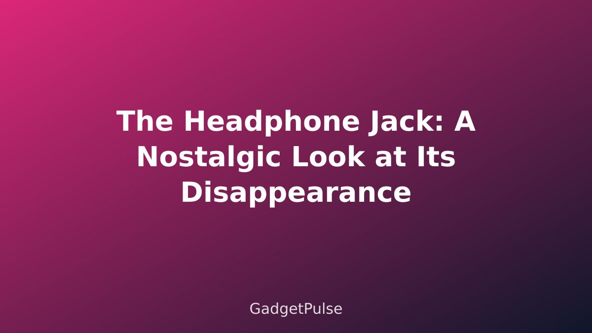 The Headphone Jack: A Nostalgic Look at Its Disappearance